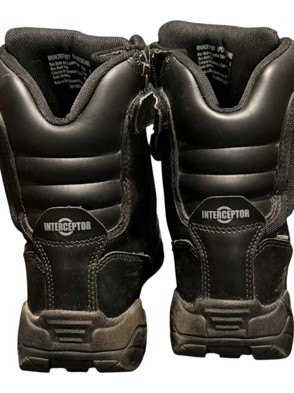 Interceptor Men’s MNIN48DP001 Black Leather Mid Lace Up Size 9 Combat Boots